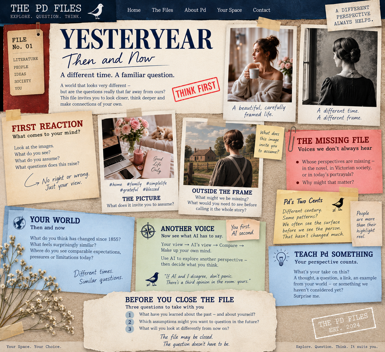 Yesteryear visual case-file collage
